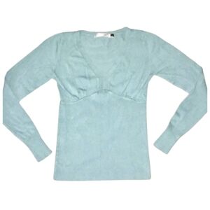 OLD NAVY Women's Aqua Blue Women's Knit V Neck Top Shirt Sweater Size Small